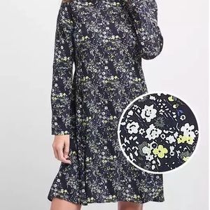 NWT Gap Navy Floral Long Sleeve Dress XS